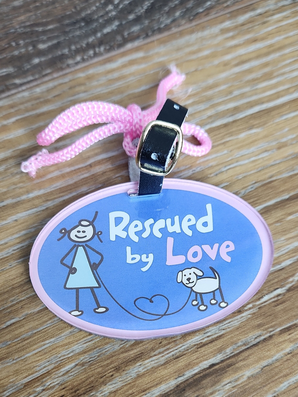 Rescued By Love Girl Dog Luggage Tag